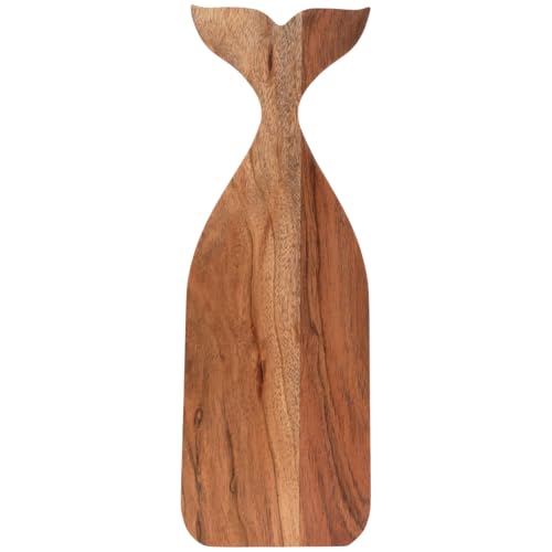 Boston International Acacia Wood Cutting Board Charcuterie Tray, Small 12.75", Whale Shaped