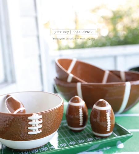 Boston International Serving Set, Super Bowl Football Party Ceramic Bowl and Stainless Steel Spreader, 5-Inches, Football Fever