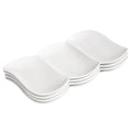 Creativity Home Chip and Dip Serving Set Porcelain Tray Deep Divided Bowl,Set of 4 Divided Platters/Divided Bowls,Lunch&buffet tableware,for Dishwashers,microwaves,ovens safety 10.4 Inch