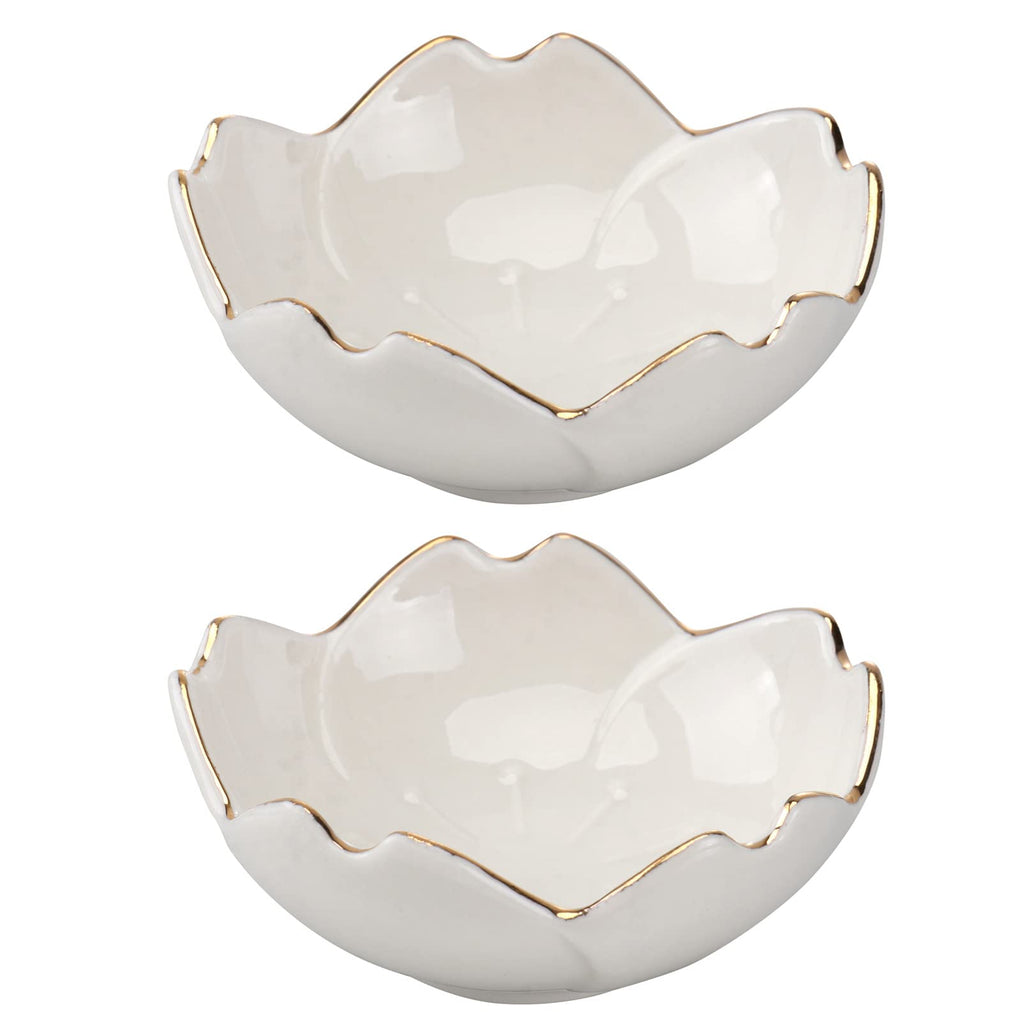 Yardwe Seasoning Dipping Bowl Set 2Pcs Porcelain Sauce Dishes 2.75 Inch Ceramic Condiment Plates for Kitchen Dining Bbq and Outdoor