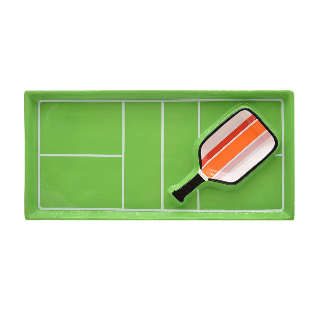 Godinger Pickleball Tray, Pickleball Platter Chip & Dip Tray, Snack Tray, Snack Platter Perfect for Sports Parties & Game Night Snacks Pickleball Theme, 15X7