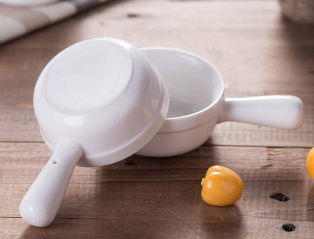 Leoyoubei 5 Packs Sauce Dish with Handle Grip,Side Dishes 1 Oz White Porcelain Dipping Bowls Appetizer Spoons Ketchup BBQ Sauce Sushi Soy Sauce-Stackable Ramekins