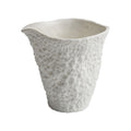 Vitbunana Rock Pattern Ceramic Gravy Boat, Small Capacity Ceramic Gravy Bowl, Handleless Creamer Pitcher with Dripless Lip, Suitable for Gravy, Sauce, Salad Dressing, Milk (White)