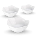 BIA Cordon Bleu Lotus Bowl, Set of 3 (3.5", 5", 6") - Asian-Inspired Nesting Bowls, Ideal for Sauces, Snacks, Rice, Salad & Soup - White Porcelain, Microwave & Dishwasher Safe - Ideal for Hosting