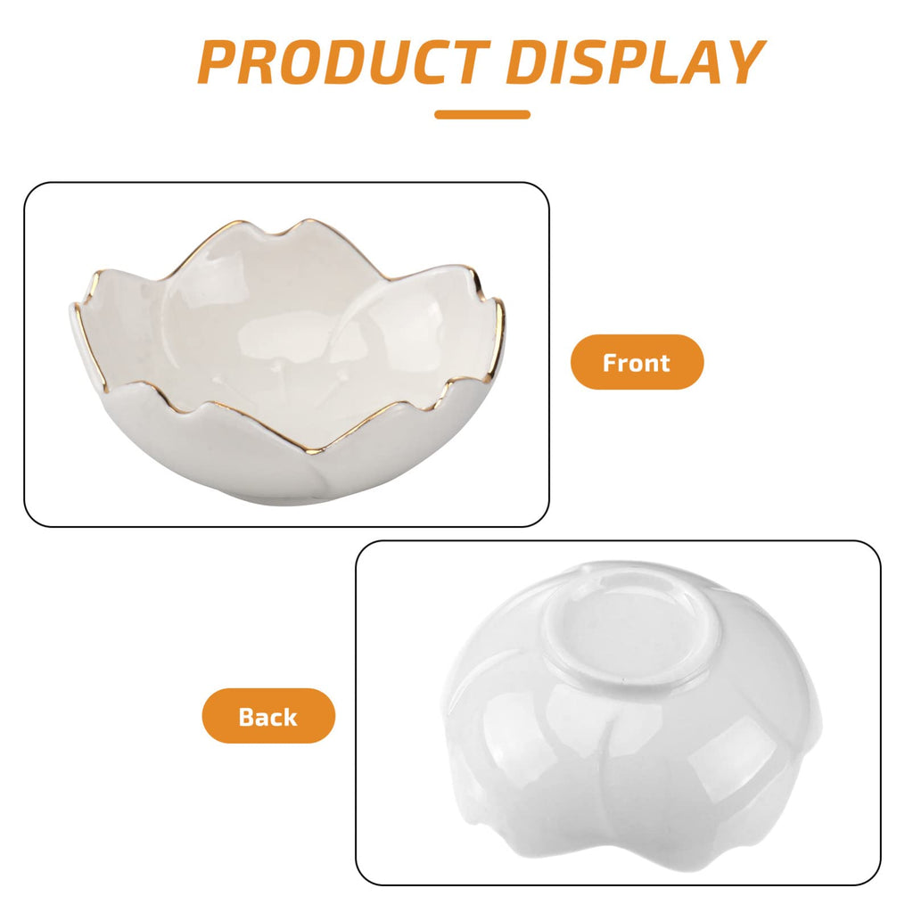 Yardwe Seasoning Dipping Bowl Set 2Pcs Porcelain Sauce Dishes 2.75 Inch Ceramic Condiment Plates for Kitchen Dining Bbq and Outdoor