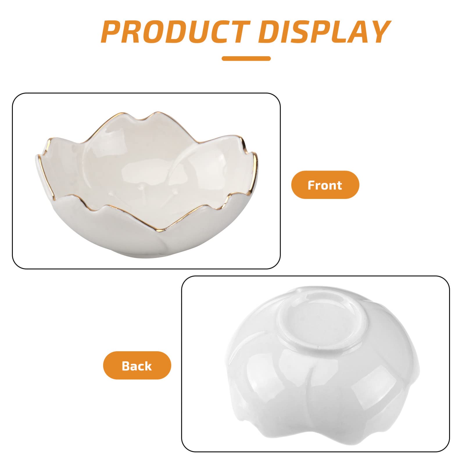 Yardwe Seasoning Dipping Bowl Set 2Pcs Porcelain Sauce Dishes 2.75 Inch Ceramic Condiment Plates for Kitchen Dining Bbq and Outdoor