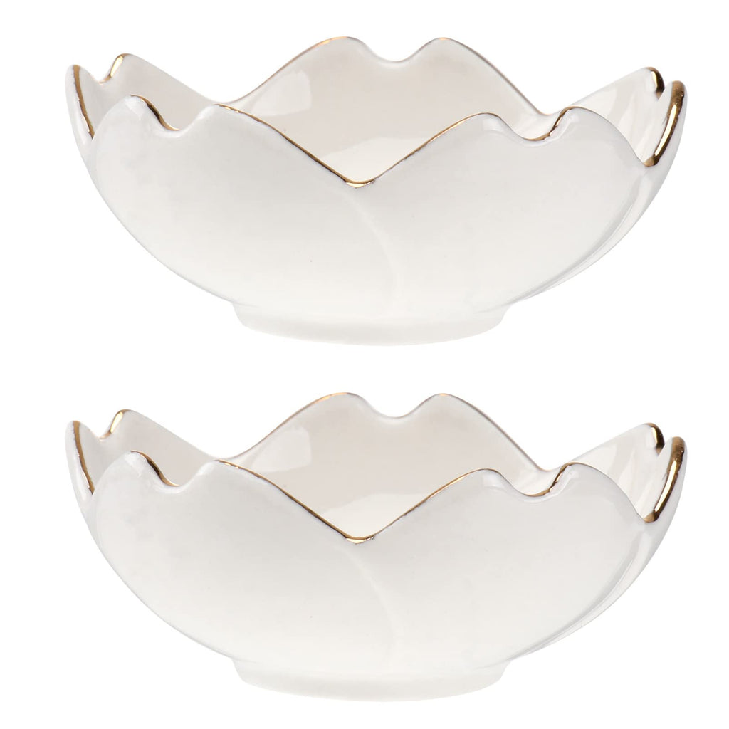 Yardwe Seasoning Dipping Bowl Set 2Pcs Porcelain Sauce Dishes 2.75 Inch Ceramic Condiment Plates for Kitchen Dining Bbq and Outdoor