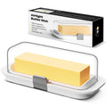 Pisol Butter Dish with Lid for Countertop and Refrigerator Door Shelf, Airtight Butter Keeper Container, Butter Holder for East/West Coast Butter, BPA-free, Microwave/Dishwasher Safe