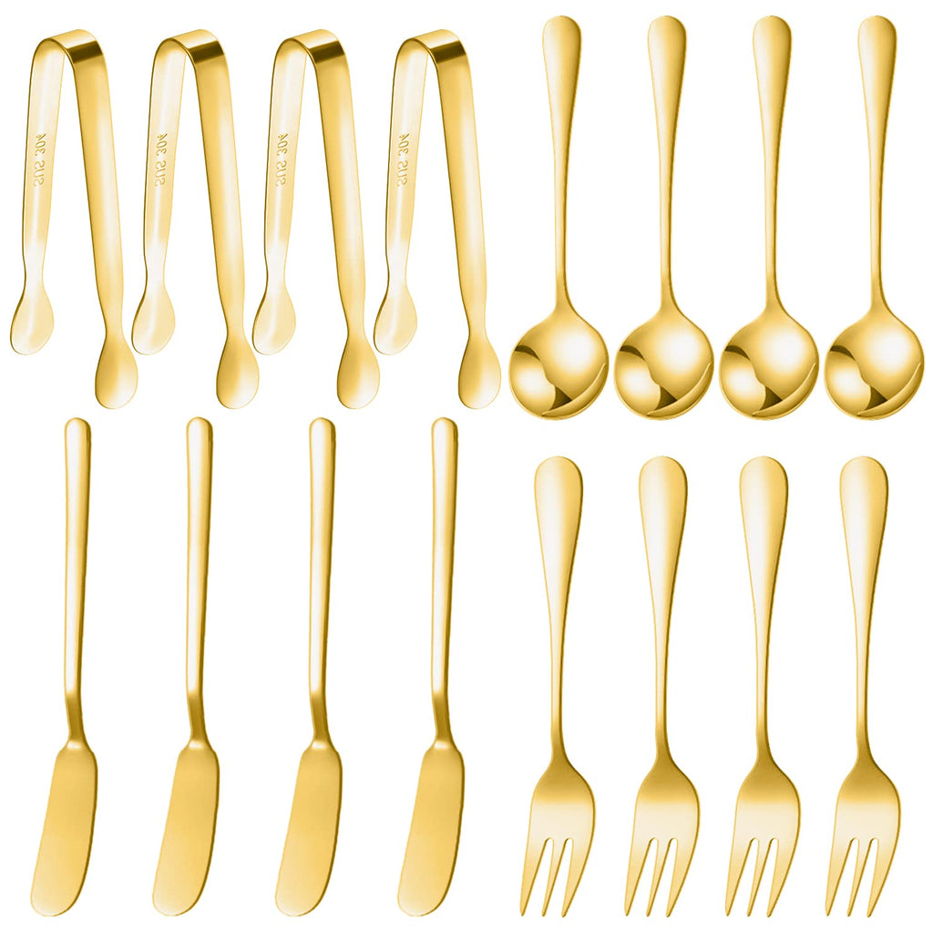 Mlurcu Cheese Butter Spreader Knife Set Charcuterie Accessories 16 Pieces Charcuterie Board Utensils Stainless Steel Spreader Knives Mini Serving Tongs Spoons and Forks for Jam Appetizers Pastry