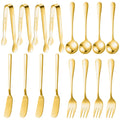 Mlurcu Cheese Butter Spreader Knife Set Charcuterie Accessories 16 Pieces Charcuterie Board Utensils Stainless Steel Spreader Knives Mini Serving Tongs Spoons and Forks for Jam Appetizers Pastry
