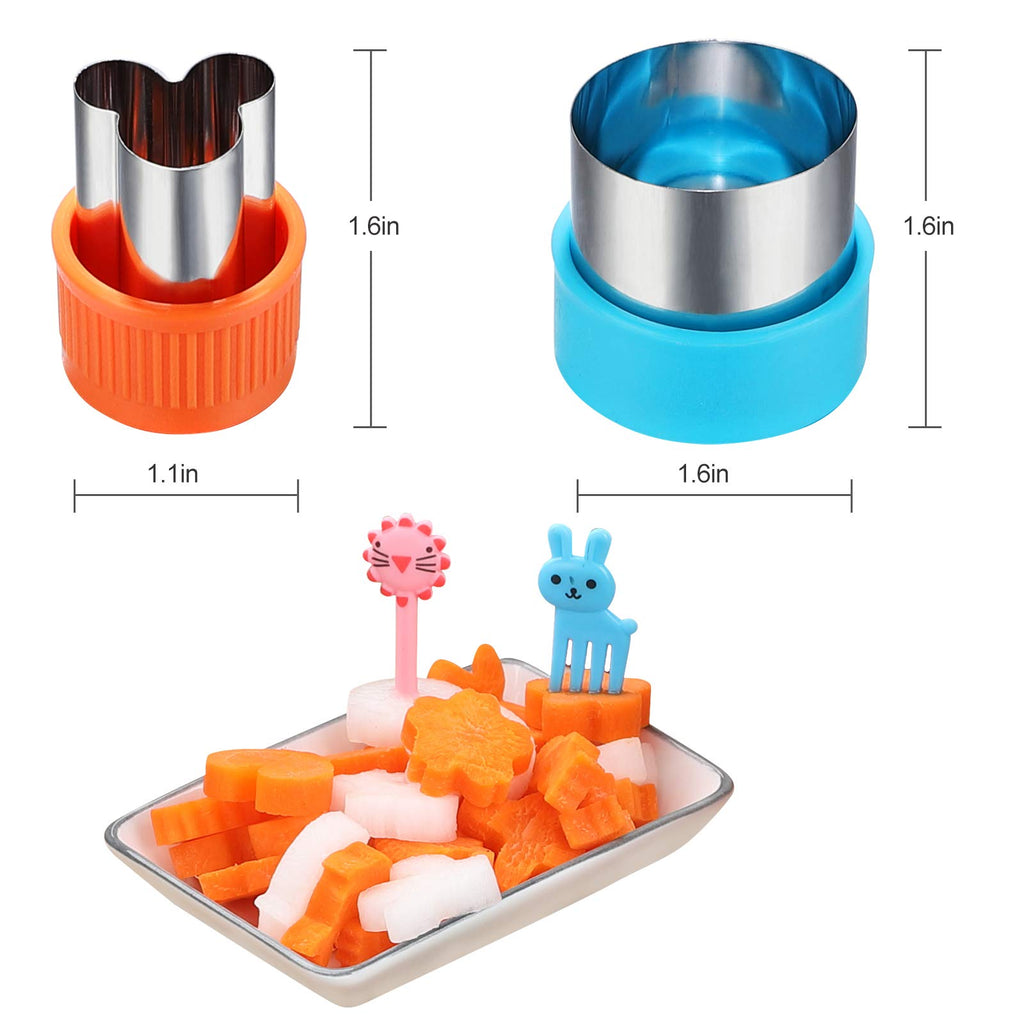 Vegetable Cutter Shapes Set, 24pcs, Mini Cookie Cutters Set Fruit Cookie Pastry Stamps Mold with 30pcs Food Picks and Forks -for Kids Baking and Food Supplement Tool Accessories