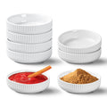 KOBIKOBI 3 Oz 8 Pack Dipping Bowls Set - Ceramic Dipping Sauce, Soy Sauce Dish, Side Dish, Small Serving Bowls for Kitchen, BBQ, Condiments, Appetizer, Dessert, Sushi, Party - White Japanese design