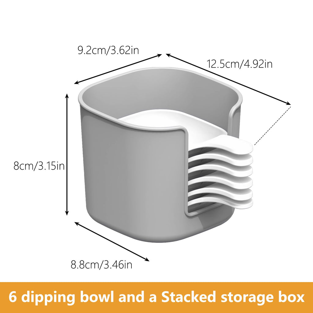 SZSUYAD Dipping Bowls Sets of 6 2.5 Oz,Outdoor accessories,with handle, Unbreakable,for Sushi, Dipping Sauce Cups, Mini Prep Bowls,Dip Bowls for Side Dish,Tomato Sauce,sizzling spice, soy,BBQ