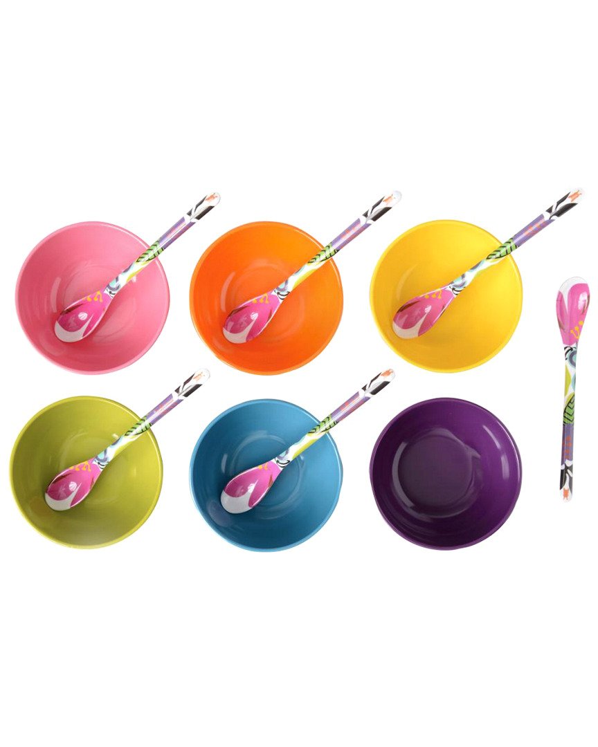 French Bull Melamine Mini Bowls, 6-Piece Set, Small Serving Bowl – Snack, Condiment, Dip, Dessert, Ice Cream – Shatter Proof, Food-Safe, BPA Free, Dishwasher Safe, 4” 10 oz - Multicolor
