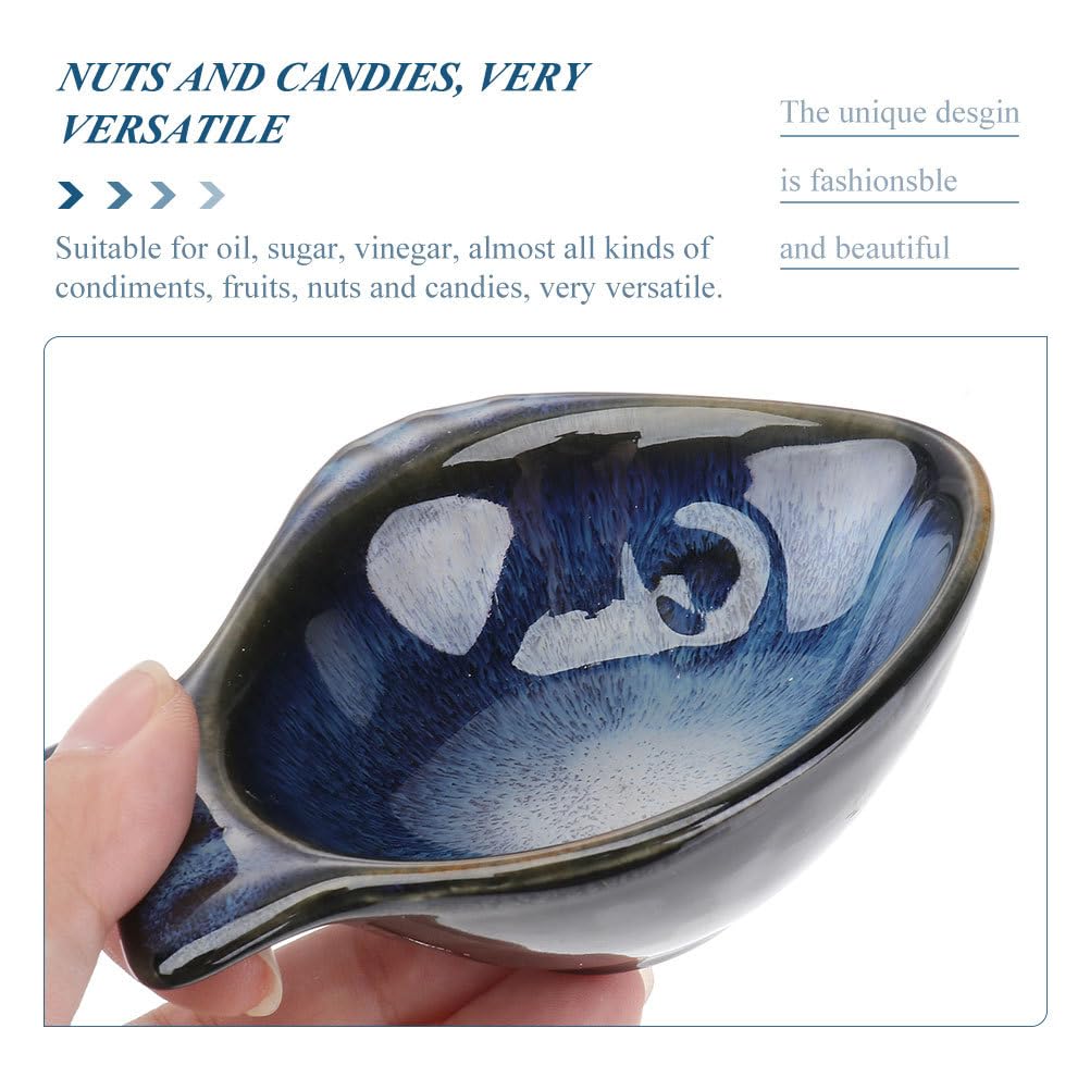 CALLARON 2Pcs Ceramic Dipping Bowl - 4.3 inch Fish Shape Sauce Dishes, 2 Oz Porcelain Serving Bowl, Small Bowl Dish for Appetizer, Sushi Soy Sauce, Snack, Seasoning, Dishwasher Safe