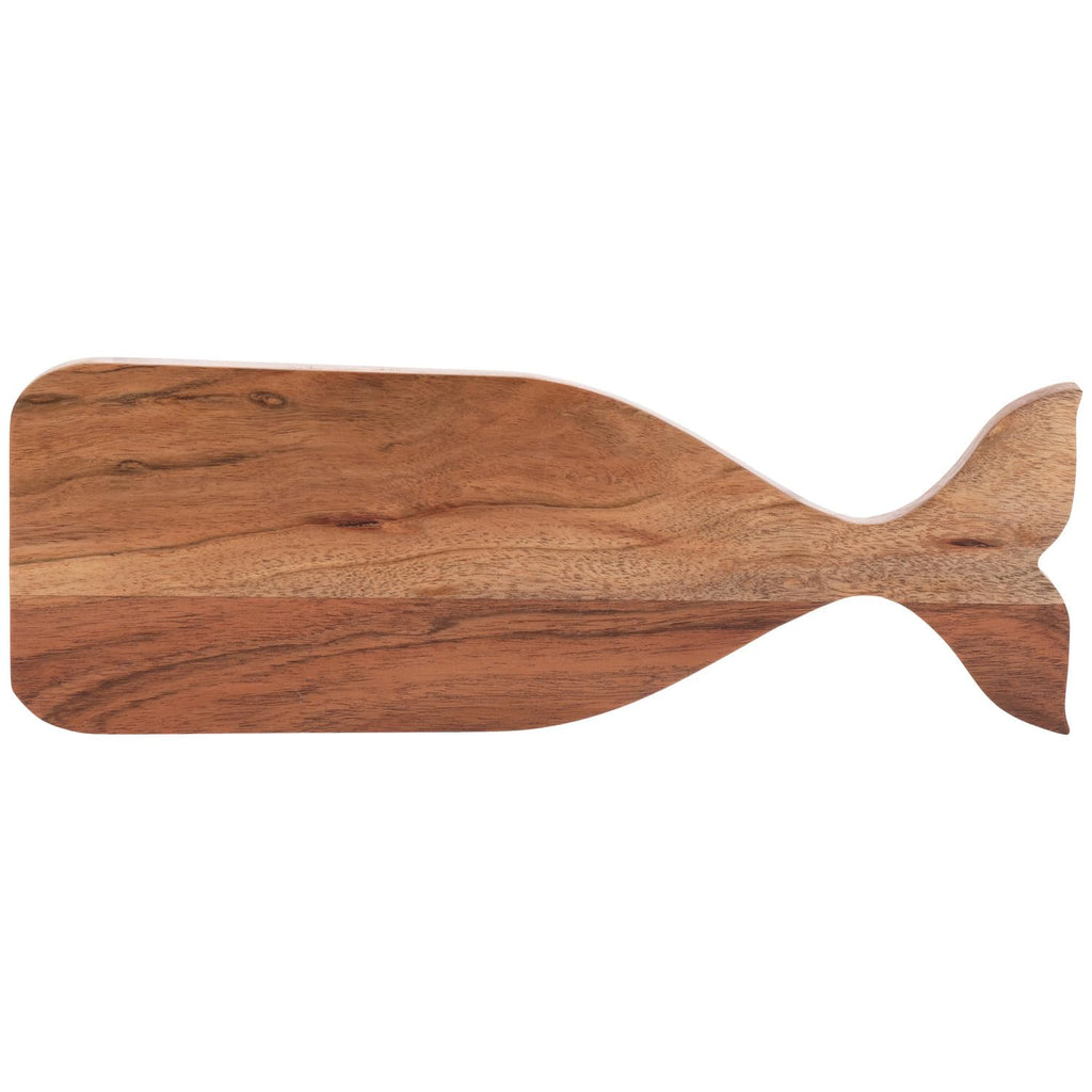 Boston International Acacia Wood Cutting Board Charcuterie Tray, Small 12.75", Whale Shaped