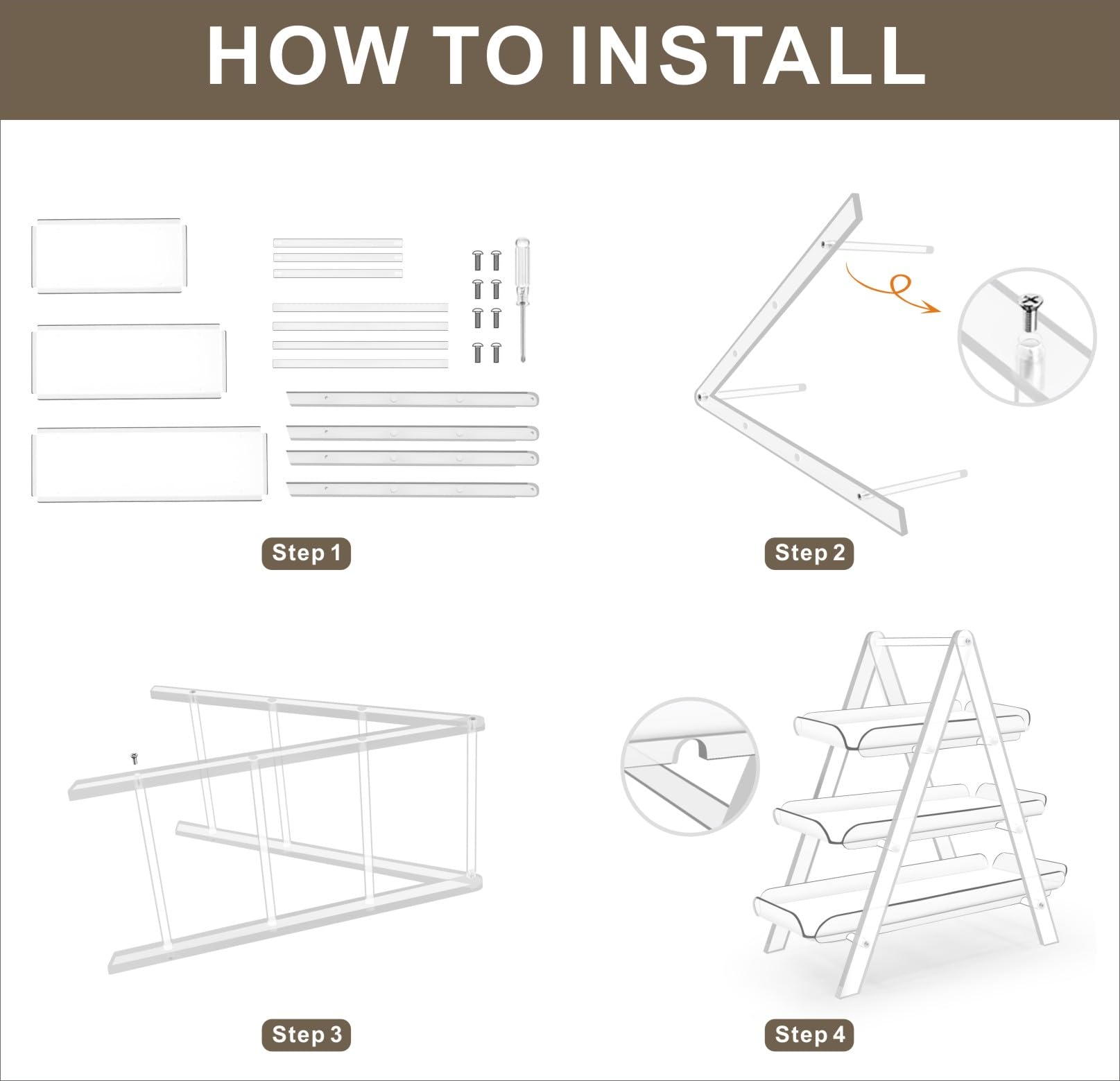 Idefair Acrylic 3 Tier Serving Tray Tiered Cupcake Stand, Dessert Display for Party, 2025 Updated Serving Platters for Cookies, Fruits, Veggies, and Sweet Treats