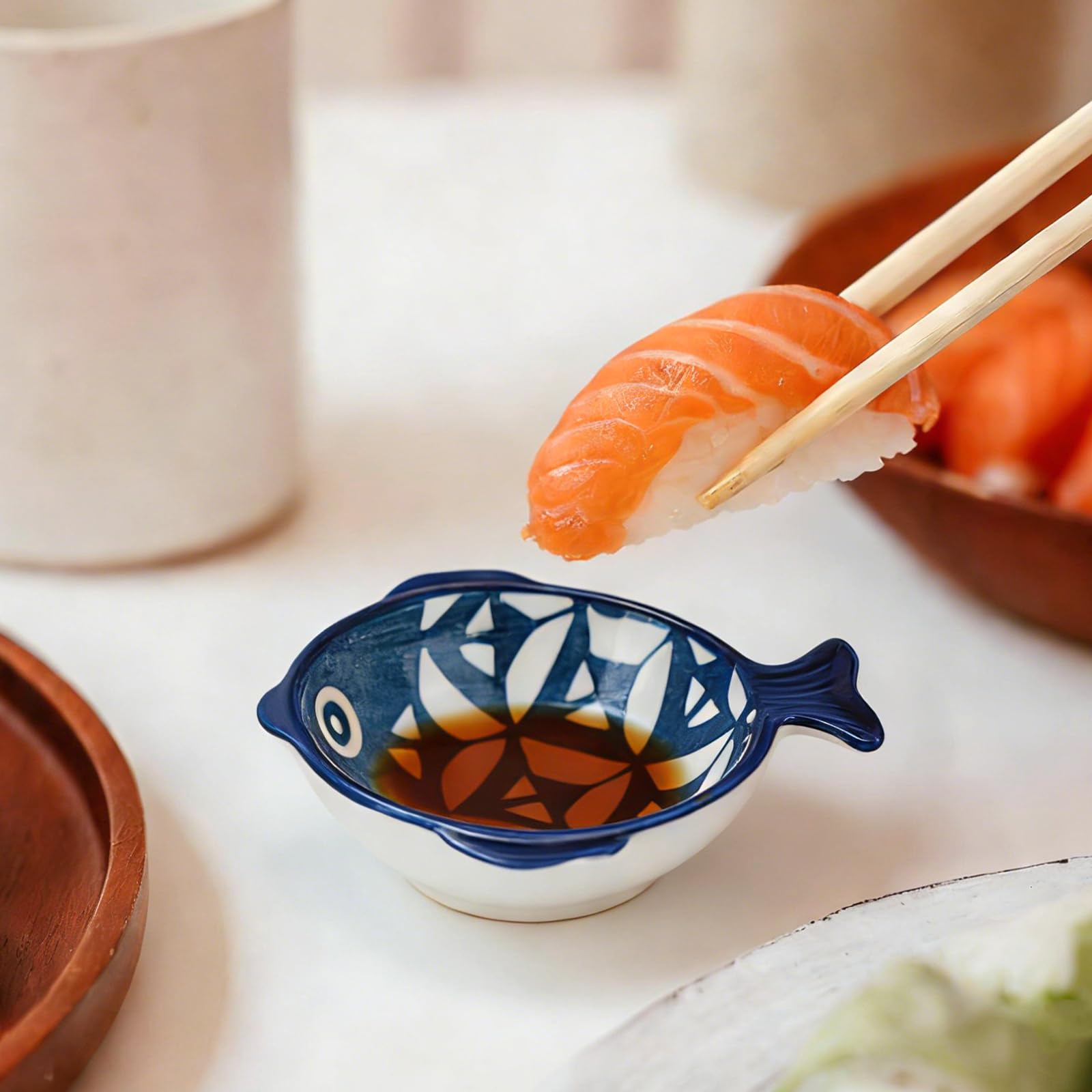 YGFRSTO Decorative Ceramic Bowls 6 Pack Small Soy Sauce Dipping Dishes Decorative Bowls for Dips, Condiment, Appetizer, Sauce Serving, Side Dishes, Charcuterie Board, 4.5x4.1 Inch (Assorted Colors)