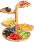 Natree Tiered Charcuterie Boards, 360° Rotating Cheese Board, Bamboo Cheese Platter Easy to Assemble and Clean, Ideal Gift for Halloween, Christmas, Thanksgiving, Wedding, Housewarming and Party