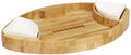 Prairie Collections Football Shaped Bamboo Serving Tray (10" x 16" x 2.5”) Includes 2 Dip Trays - Large Chip Serving Dish for Parties