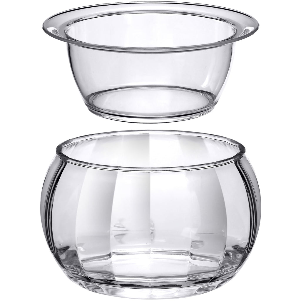 Amazing Abby - Ice Bed - Acrylic Chilled Dip Server Bowl with Ice Chamber (1-Pack), Clear Plastic Iced Serving Bowl, Keeping Dips and Condiments Cold and Fresh for Party, Picnic, Outdoor Dining