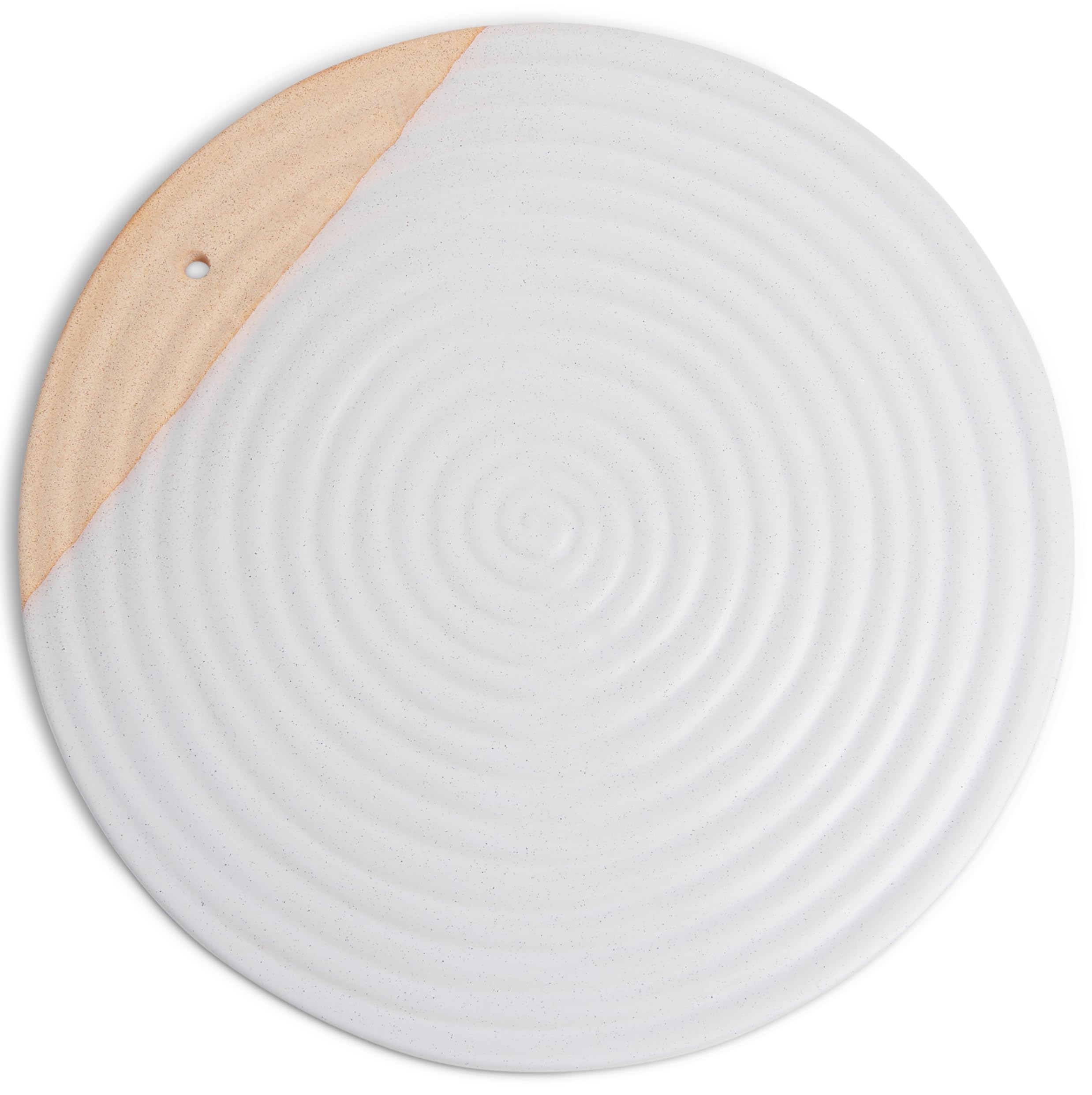 Amarcado Premium Ceramic Serving Platter, White - 12” Round - Dishwasher Safe, Oven Safe Appetizer Tray for Entertaining - Large Charcuterie Cheese Board Serving Dish Gift - Pizza Stone