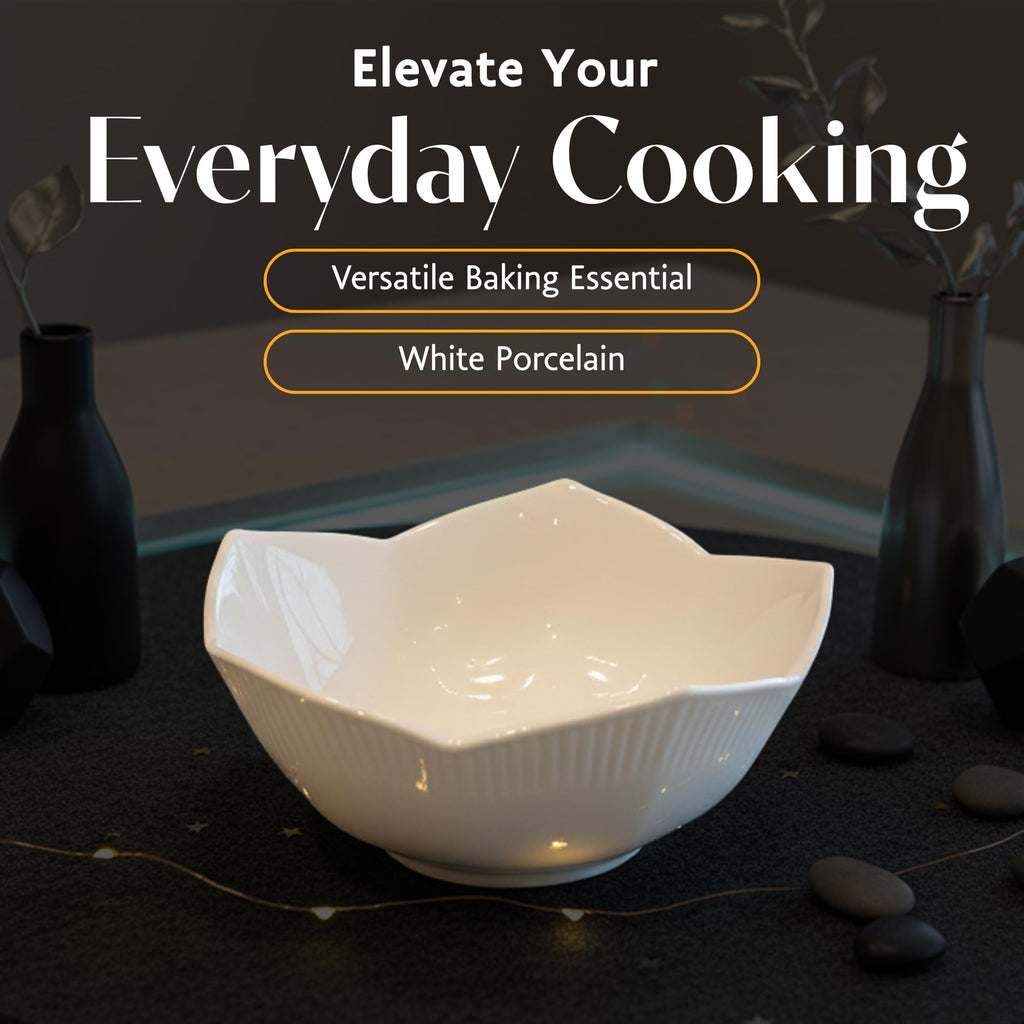 BIA Cordon Bleu Lotus Bowl, Set of 3 (3.5", 5", 6") - Asian-Inspired Nesting Bowls, Ideal for Sauces, Snacks, Rice, Salad & Soup - White Porcelain, Microwave & Dishwasher Safe - Ideal for Hosting