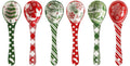 Metahom Christmas Ceramic Spoons, Small Serving Spoons for Soups, Ramen, Cereal, Condiments, Dips, Charcuterie Boards, Dishwasher & Microwave Safe, Set of 6