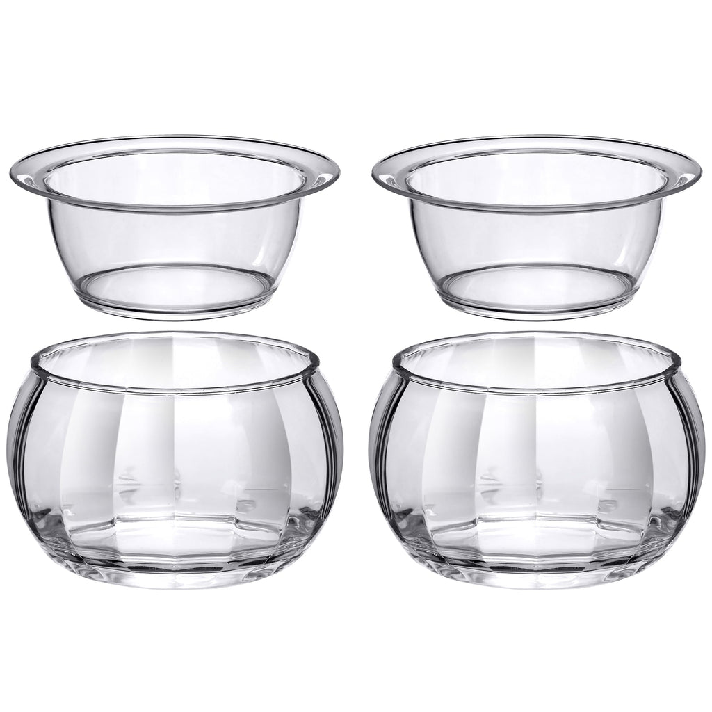 Amazing Abby - Ice Bed - Acrylic Chilled Dip Server Bowl with Ice Chamber (2-Pack), Clear Plastic Iced Serving Bowl, Keeping Dips and Condiments Cold and Fresh for Party, Picnic, Outdoor Dining