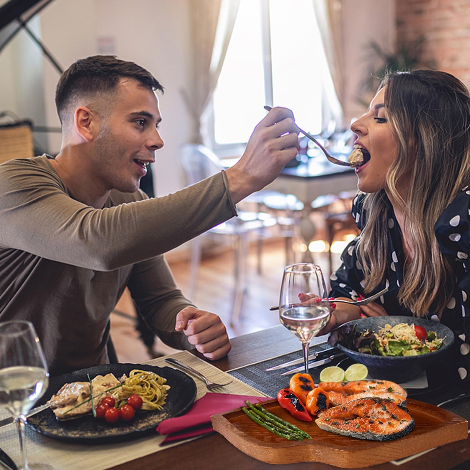 2 Pcs Heart Shaped Charcuterie Board Wood Lips Heart Food Tray Serving Platter with 100 Heart Cocktail Picks Valentines Charcuterie Board Cheese Board for Valentine's Day Decor Kitchen Accessories