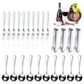 Cunhill 24 Pcs Charcuterie Accessories Mini Cocktail Tongs Small Serving Spoons and Appetizer Forks Stainless Steel Tongs Charcuterie Utensils for Valentine Party Supplies(Circular Spoon,Silver)