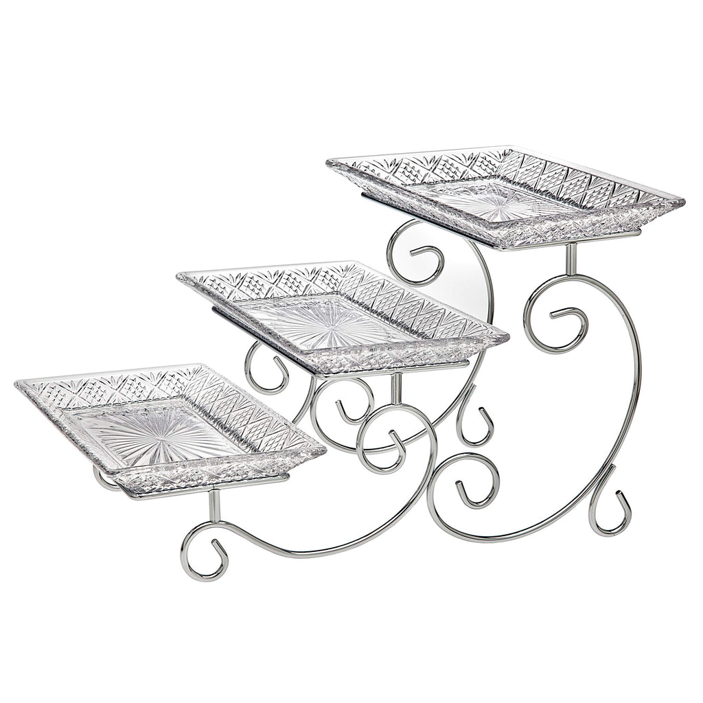 Godinger Dublin 3- Tiered Serving Stand for party and Event Dessert and Food Display Server