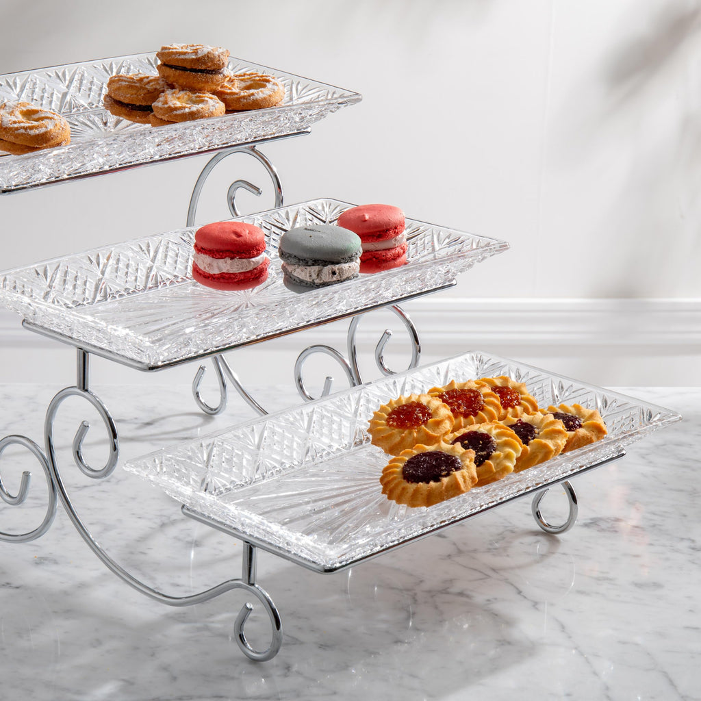 Godinger Dublin 3- Tiered Serving Stand for party and Event Dessert and Food Display Server