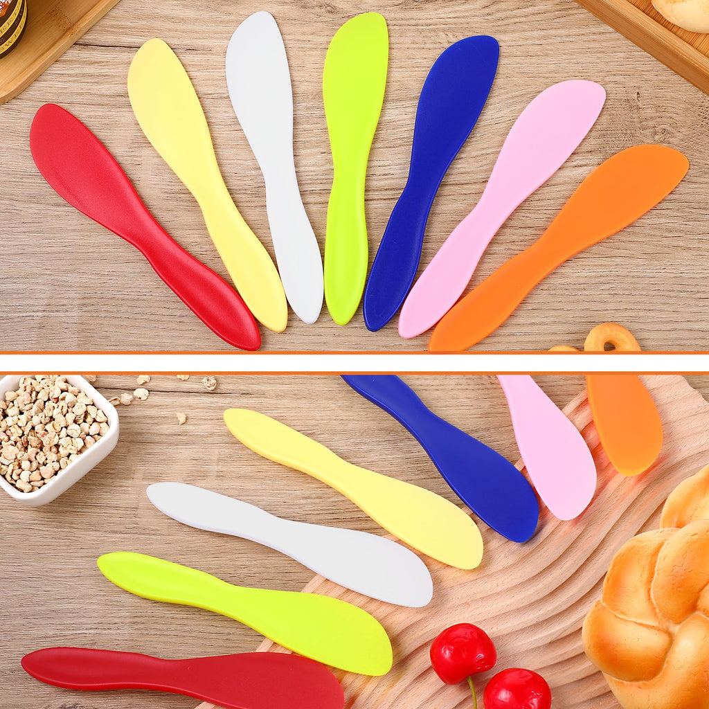 YQQYG 7 Pcs Plastic Butter Knife, Butter Spreader, Multi Purpose Butter Knife Spreader, Butter Knives Cheese Spreader Frosting Knives, Spreader for Cheese Cream Icing