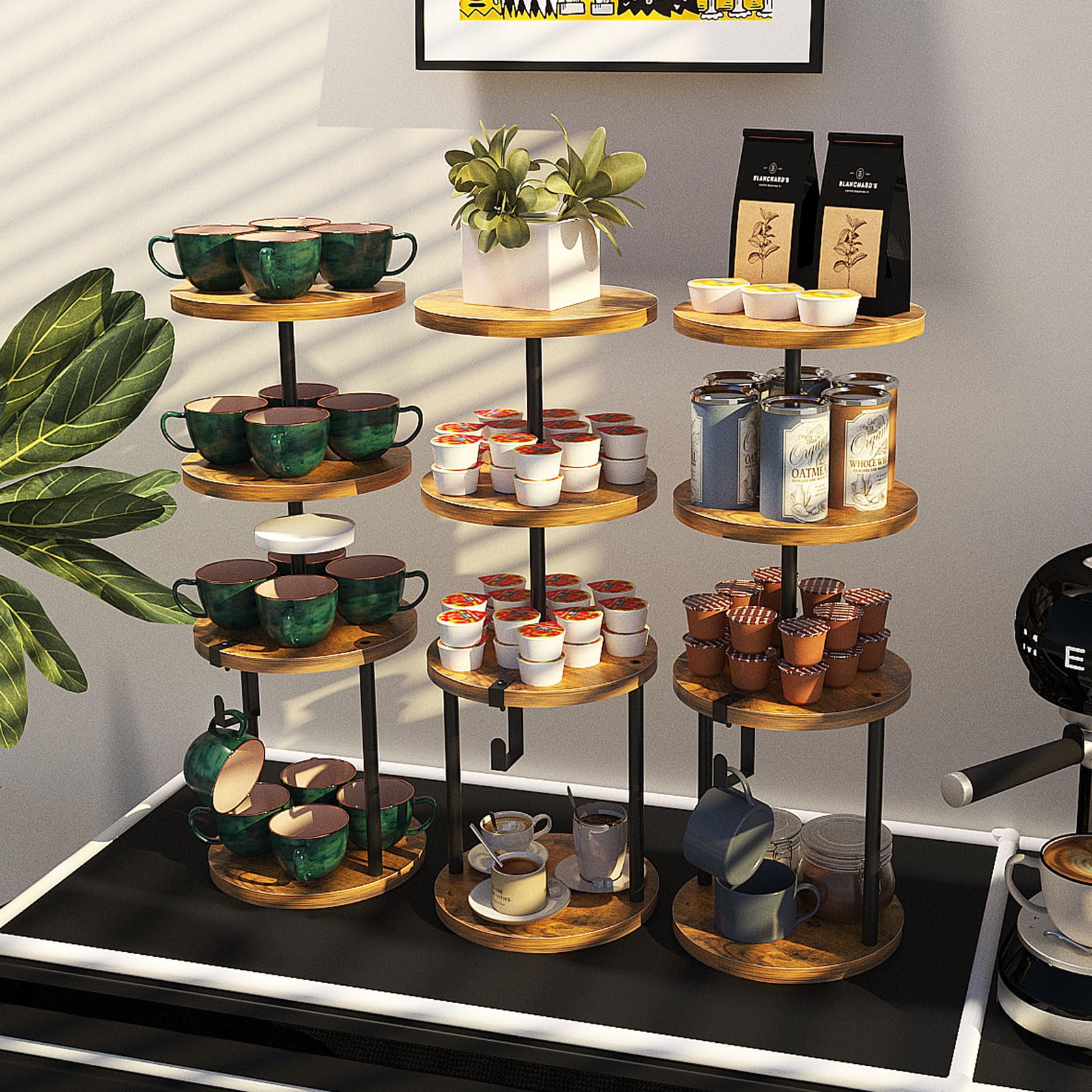 Round Cupcake Stand 4 Tier, Tiered Cake Tray Stands, Dessert Display, Round Cupcake Stand for 50 Cupcakes, Tiered Tray, Tiered Serving Tray, for Wedding, Birthday, Baby Shower, Tea Party Etc