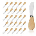 DIFENLUN 25 Piece Small Cheese Spreader Knives Set, Mini Stainless Steel Butter Knife Spreader with Wooden Handle for for Charcuterie Board, Sandwiches, Cocktail Spreaders, Dips, 4.7 inch