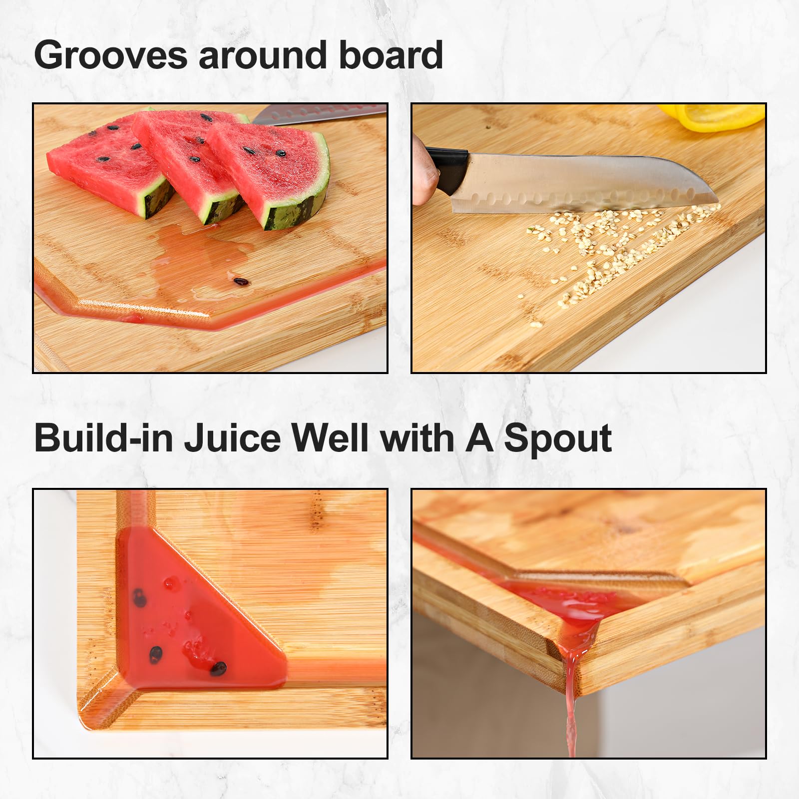 36 x 24 Extra Large Bamboo Cutting Board for Kitchen, Cutting Board Stove Top Cover with Handle, Butcher Block Chopping Board with Juice Groove, Large Charcuterie Board Over the Sink
