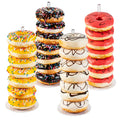 HENABLE 4PCS Acrylic Donut Display Stand Tower - Dessert Table Holder for Donuts, Bagels & Doughnuts - Perfect for Parties, Christmas, Birthday & New Year
