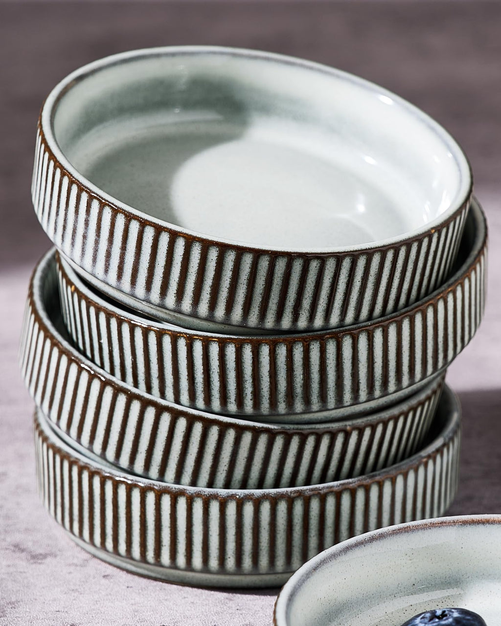 famiware Star Soy Sauce Dish Ceramic Dipping Bowls Set of 6, 4 oz Individual Dip Sauce Cups/Bowls/Dishes/Plates, Small Serving Bowl for Side Dishes, Dessert, Ice Cream, Condiments, Sushi - Smoky Blue