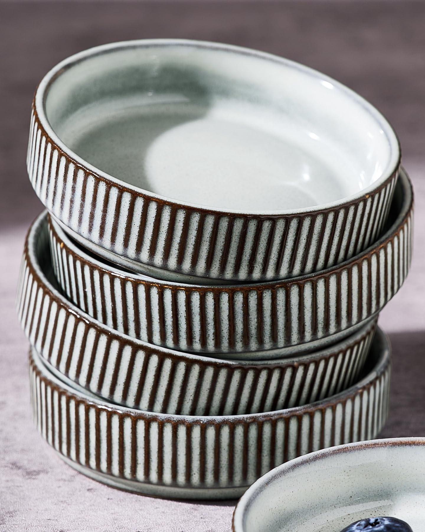 famiware Star Soy Sauce Dish Ceramic Dipping Bowls Set of 6, 4 oz Individual Dip Sauce Cups/Bowls/Dishes/Plates, Small Serving Bowl for Side Dishes, Dessert, Ice Cream, Condiments, Sushi - Smoky Blue