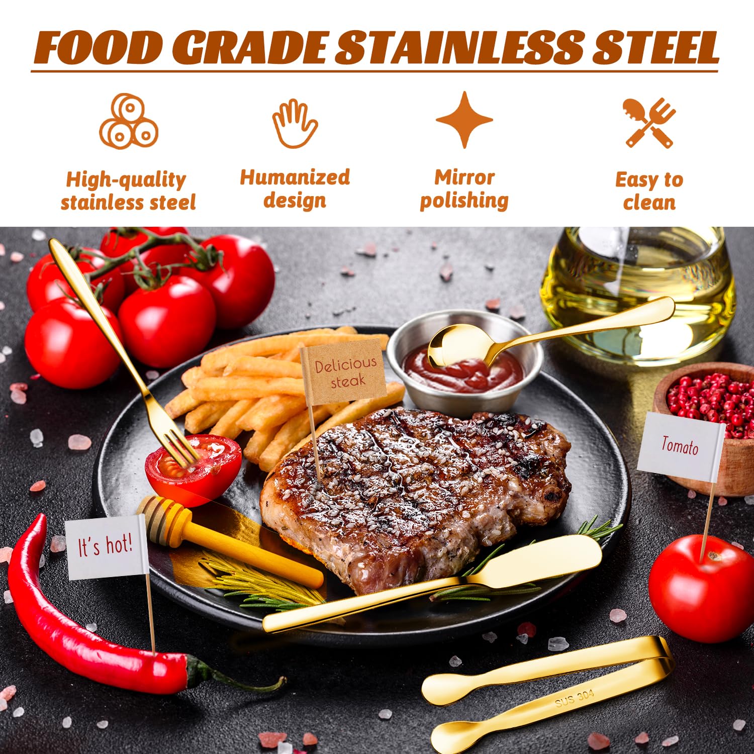 Cheese Butter Spreader Knife Set Charcuterie Accessories Charcuterie Boards Accessories Charcuterie Utensils Stainless Steel Spreader Knives Small Serving Tongs Mini Forks and Spoons for Pastry Making
