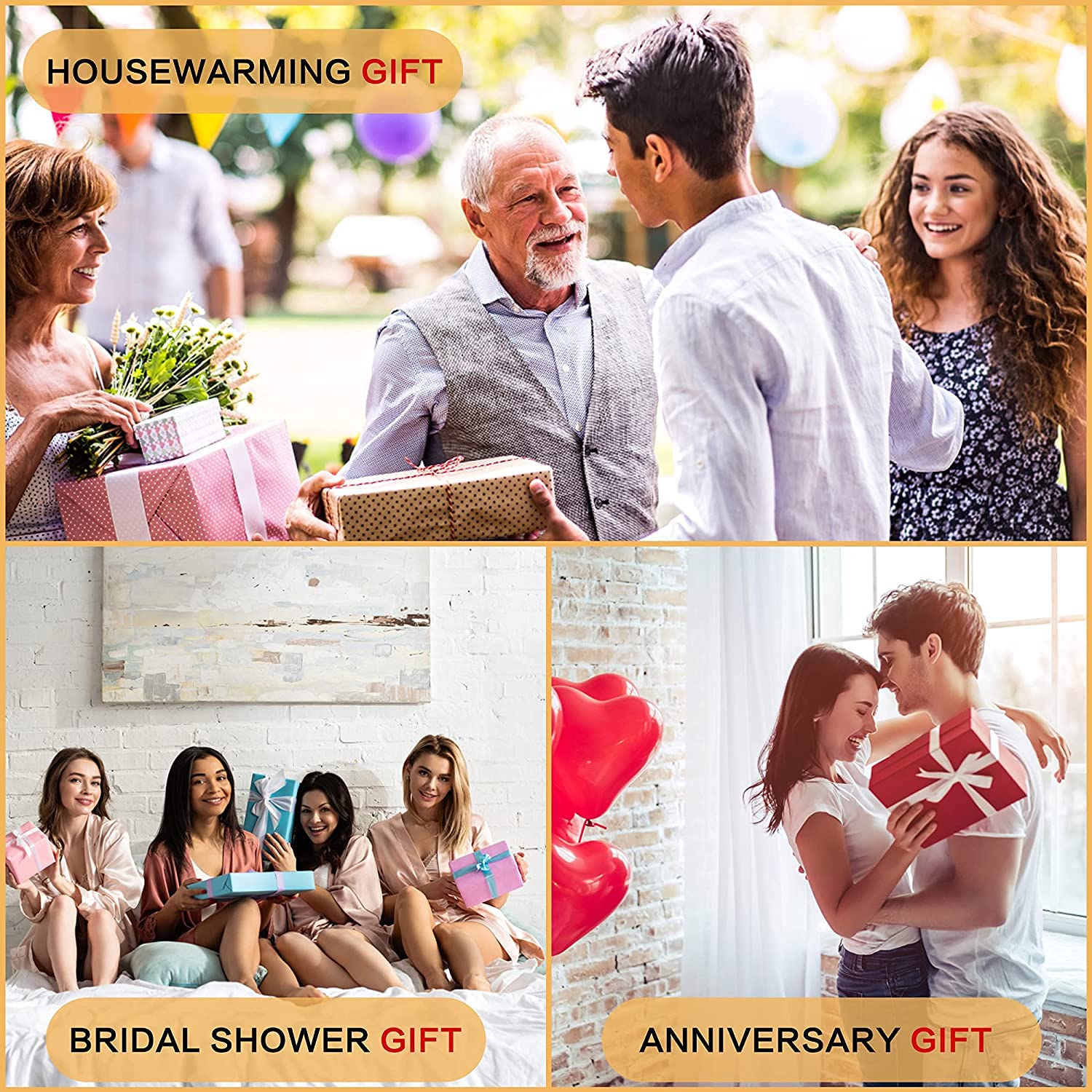 Bamboo Cheese Board, Cheese Tray with 4 Stainless Cutlery Set,Charcuterie Board and Serving Meat Platter, Cheese Platter Gift for Christmas, House Warming, Thanksgiving