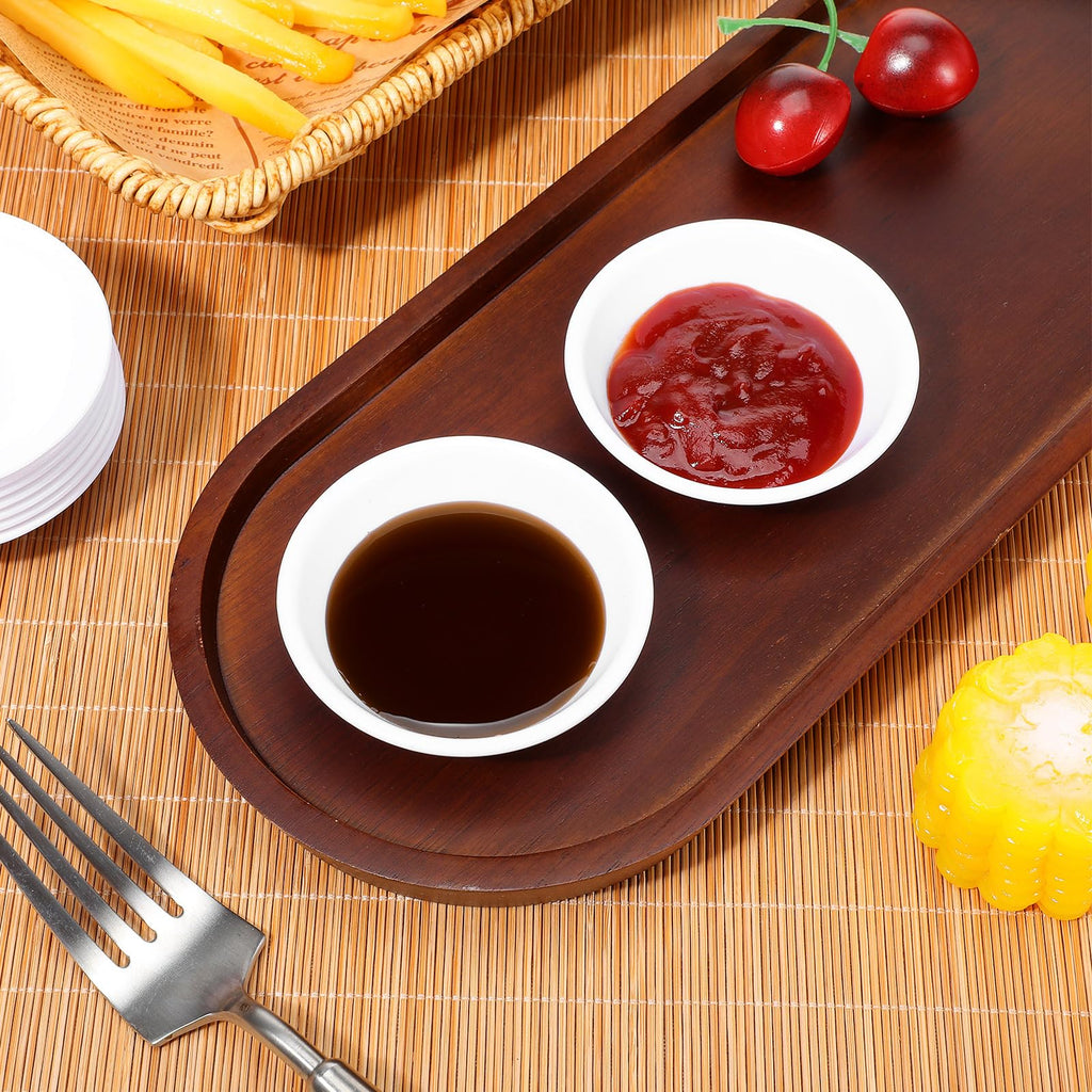 Angoily 20Pcs Unbreakable Dipping Sauce Bowls Plastic Round Soy Sauce Dish Appetizers Ramekin Set White Small Serving Bowls Condiment Side Dishes for Restaurant BBQ Party Dinner, Charcuterie